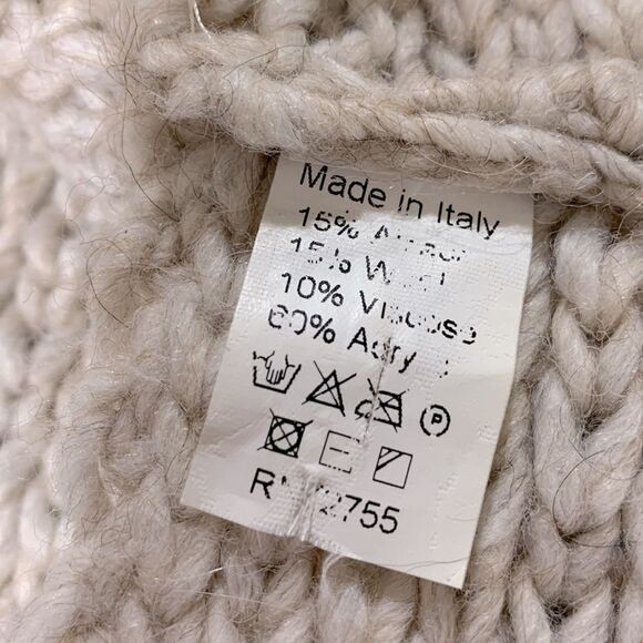 Alpaca Blend INFINITY Knit Scarf light beige neutral UNISEX chunky - Picture 4 of 6